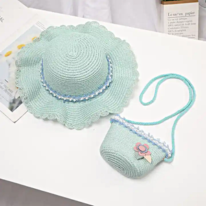 Hat & Bag Set - Flowers and Pearls