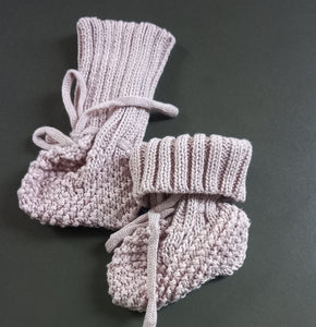 Booties - Handknit, organic cotton