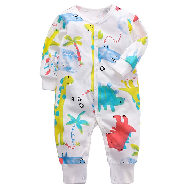 Footless Romper - Colourful Dinosaurs